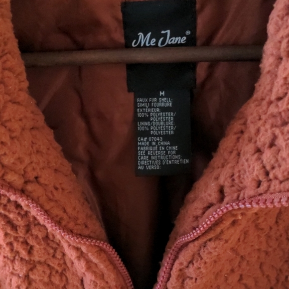 Soft faux shearling jacket in orange - Picture 2 of 4